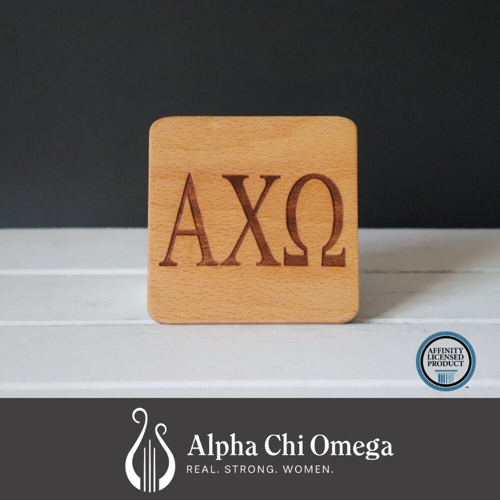 Alpha Chi Omega Greek Letters (Set of 4 Coasters)